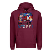Burgundy land of the free caravan gnomies Premium Hoodie - BarkalooDesign