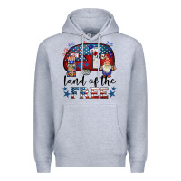 Heather Grey land of the free caravan gnomies Premium Hoodie - BarkalooDesign