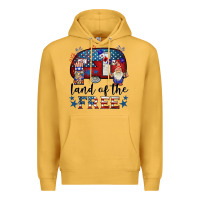 Mustard land of the free caravan gnomies Premium Hoodie - BarkalooDesign