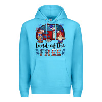 Ocean Blue land of the free caravan gnomies Premium Hoodie - BarkalooDesign
