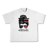 Lunar Rock fire wife messy bun firefighter wife thin red line husband Urban Heavy Tee - linhVisuals