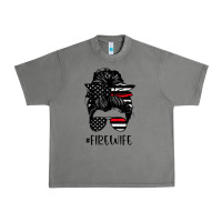 Tornado fire wife messy bun firefighter wife thin red line husband Urban Heavy Tee - linhVisuals