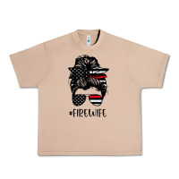 Burro fire wife messy bun firefighter wife thin red line husband Urban Heavy Tee - linhVisuals