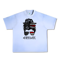 Grape Ice fire wife messy bun firefighter wife thin red line husband Urban Heavy Tee - linhVisuals