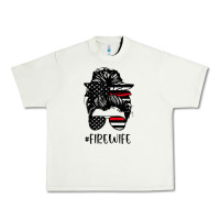 Pistachio fire wife messy bun firefighter wife thin red line husband Urban Heavy Tee - linhVisuals