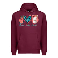 Burgundy Peace Love Goats Premium Hoodie - Jasminsmagicworld