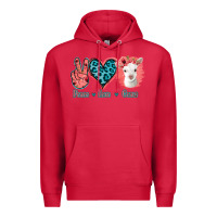 Cardinal Peace Love Goats Premium Hoodie - Jasminsmagicworld