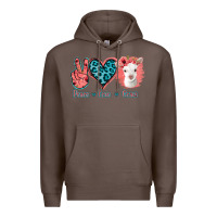 Coffee Peace Love Goats Premium Hoodie - Jasminsmagicworld