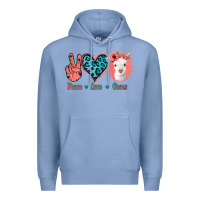 Colony Blue Peace Love Goats Premium Hoodie - Jasminsmagicworld