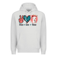 Dove Grey Peace Love Goats Premium Hoodie - Jasminsmagicworld