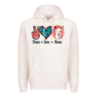Pale Pink Peace Love Goats Premium Hoodie - Jasminsmagicworld