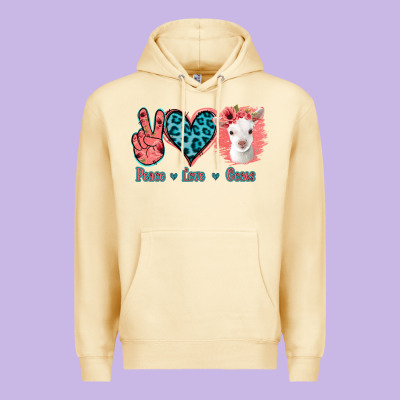Peace Love Goats Premium Hoodie Designed By Jasminsmagicworld