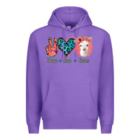 Purple Peace Love Goats Premium Hoodie - Jasminsmagicworld