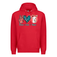Red Peace Love Goats Premium Hoodie - Jasminsmagicworld