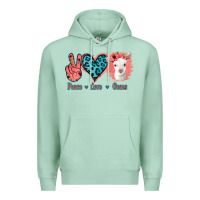 Seafoam Peace Love Goats Premium Hoodie - Jasminsmagicworld