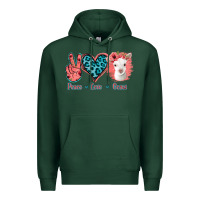 Sports Green Peace Love Goats Premium Hoodie - Jasminsmagicworld