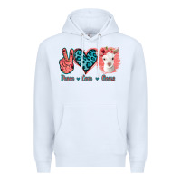 White Peace Love Goats Premium Hoodie - Jasminsmagicworld