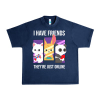 Navy i have friends they are just online Urban Heavy Tee - linhVisuals