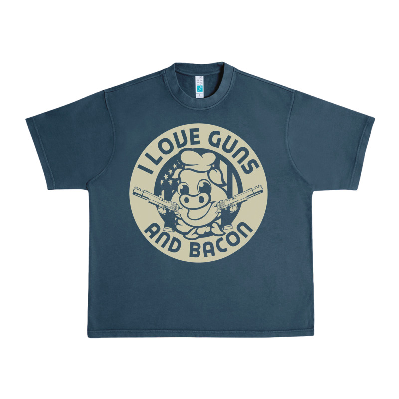 I Love Guns Bacon Pork Pig Funny Gun Urban Heavy Tee by linhVisuals | Teevron