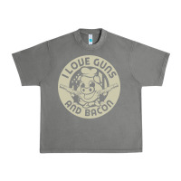 Tornado i love guns bacon pork pig funny gun Urban Heavy Tee - linhVisuals