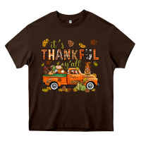 Chocolate Brown it's thankful y'all with truck bbs Heavy Core Tee - BundleAndBundleShop