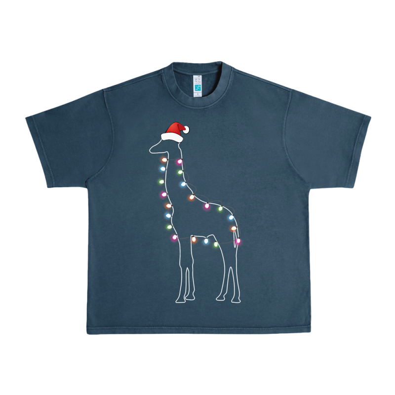 Santa Giraffe Christmas Color Led Urban Heavy Tee by linhVisuals | Teevron