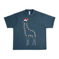 Midnight Navy santa giraffe christmas color led Urban Heavy Tee - linhVisuals