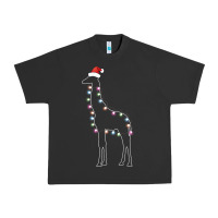 Pigment Black santa giraffe christmas color led Urban Heavy Tee - linhVisuals