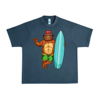 Midnight Navy surfing premium Urban Heavy Tee - linhVisuals