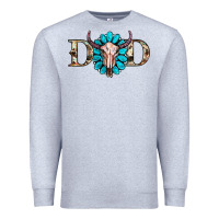 Heather Grey western dad with gemstone and skull Premium Sweatshirt - RanaPortraitStore