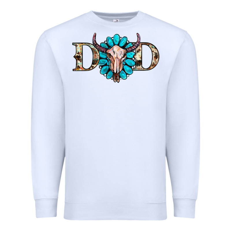 Western Dad With Gemstone And Skull Premium Sweatshirt by RanaPortraitStore | Teevron