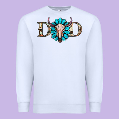 Western Dad With Gemstone And Skull Premium Sweatshirt Designed By Ranaportraitstore