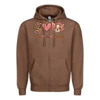 Chestnut Peace Love Chihuahua Zipper Hoodie - Jasminsmagicworld