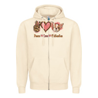 Sandshell Peace Love Chihuahua Zipper Hoodie - Jasminsmagicworld