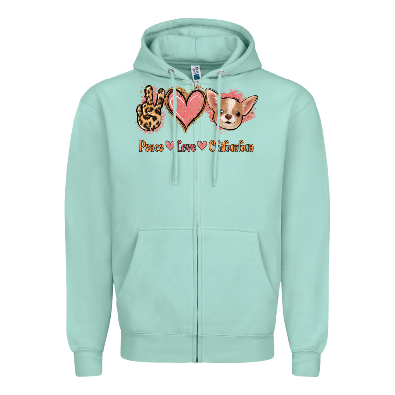 Peace Love Chihuahua Zipper Hoodie by Jasminsmagicworld | Teevron
