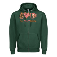 Sports Green Peace Love Chihuahua Zipper Hoodie - Jasminsmagicworld