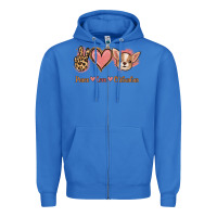 True Royal Peace Love Chihuahua Zipper Hoodie - Jasminsmagicworld