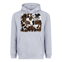 Heather Grey leopard cowhide background Heavyweight Hoodie - RanaPortraitStore
