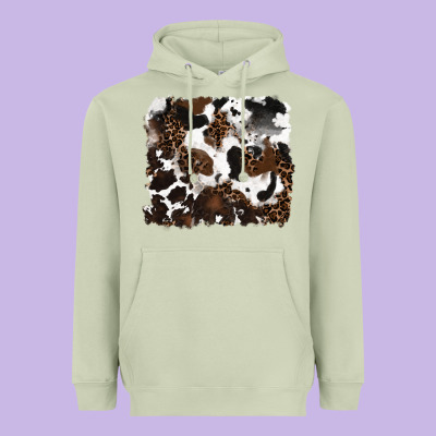 Leopard Cowhide Background Heavyweight Hoodie Designed By Ranaportraitstore