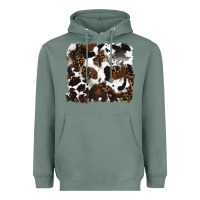 Sage leopard cowhide background Heavyweight Hoodie - RanaPortraitStore