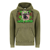 Vintage Olive lucky heifer with glasses st patricks Vintage Hoodie - Artiststas