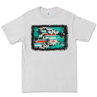 Dove Grey western serape cowhide turquoise glitter Premium Tee - FaDigitalArtStudio