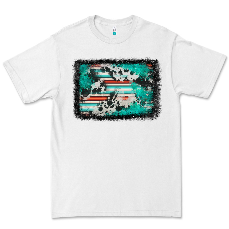 Western Serape Cowhide Turquoise Glitter Premium Tee by FaDigitalArtStudio | Teevron