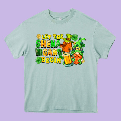 Let The Shenanigans Begin St. Patrick's Day Heavy Core Tee Designed By Fadigitalartstudio