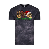Cloud Black Peace Love Rock Christmas Vintage Tee - CowhideDigitalArt
