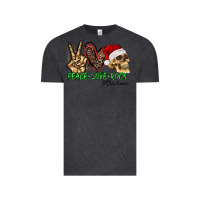 Vintage Black Peace Love Rock Christmas Vintage Tee - CowhideDigitalArt