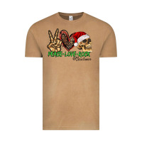 Peace Love Rock Christmas Vintage Tee | Teevron