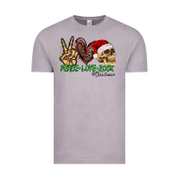 Vintage Zinc Peace Love Rock Christmas Vintage Tee - CowhideDigitalArt