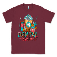 Burgundy Dental Assistant Dentist Frappe Classic Tee - FaDigitalArtStudio