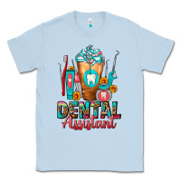 Dusty Blue Dental Assistant Dentist Frappe Classic Tee - FaDigitalArtStudio